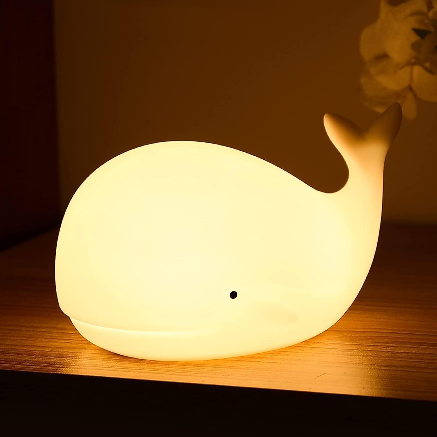Piękna lampka nocna w kształcie wieloryba, ładowana przez USB, z siedmioma zmieniającymi się kolorami, idealna na urodziny, Halloween i Boże Narodzen - 3