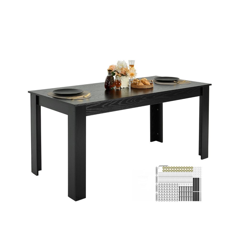 Essenza Mesa De Comedor Rectangular, Tablero Laminado Resistente, Mdf 160 Cm, 4–6 Personas, Soporta 150 Kg, Para Cocina Y Comedor Negro , Leroy Merlin