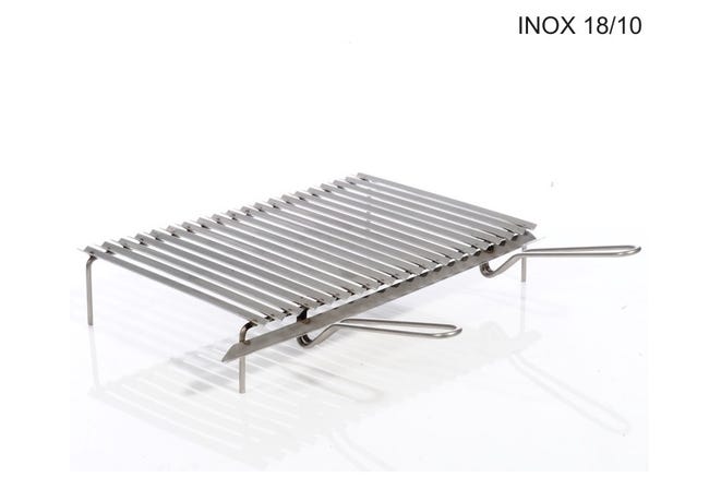 Griglia In Acciaio Inox 60x40cm - Griglia Sana Con Scanalature Grasso, Manici Neri - Foto 12