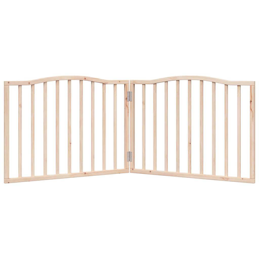 Portão para cães | Barra de segurança dobrável 2 painéis 160 cm madeira de álamo CFW29790 - 4