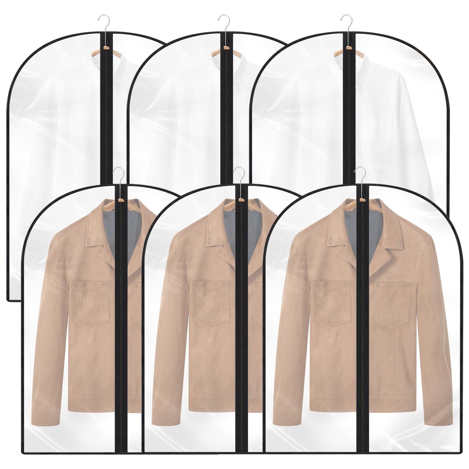 Funda De Ropa 6 fundas para ropa, resistentes al polvo y con cremallera, para camisas ...