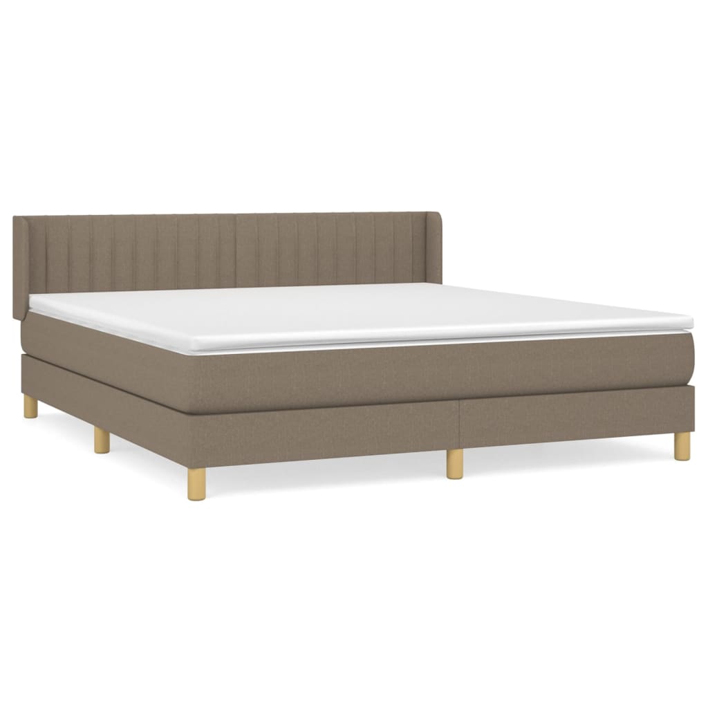 Lit boxspring avec matelas en tissu gris taupe 160x200 cm - COMFORTXL ...