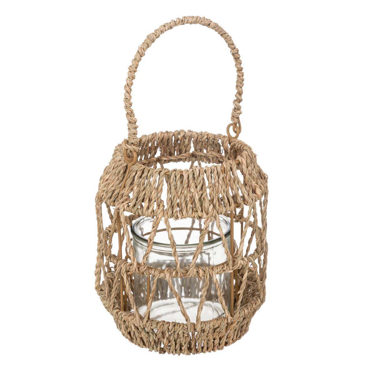 Farol - metal y ratán - h18 cm - atmosphera créateur d'intérieur