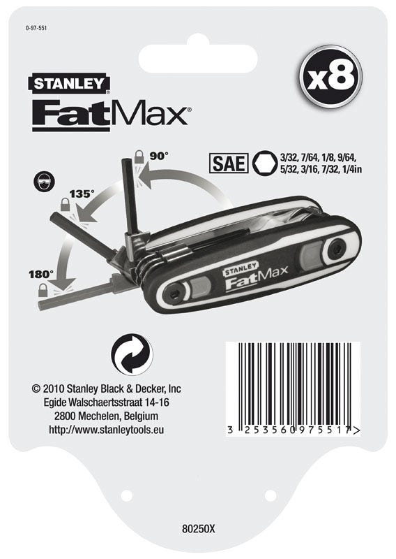 Clé mâle sur support verrouillable - jeu de 5 pcs FATMAX® - 8