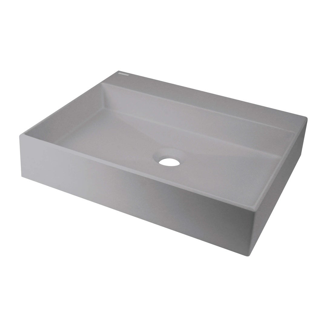 Lavabo sobre encimera de granito con grifo 50x40 cm gris metalizado - sofyro