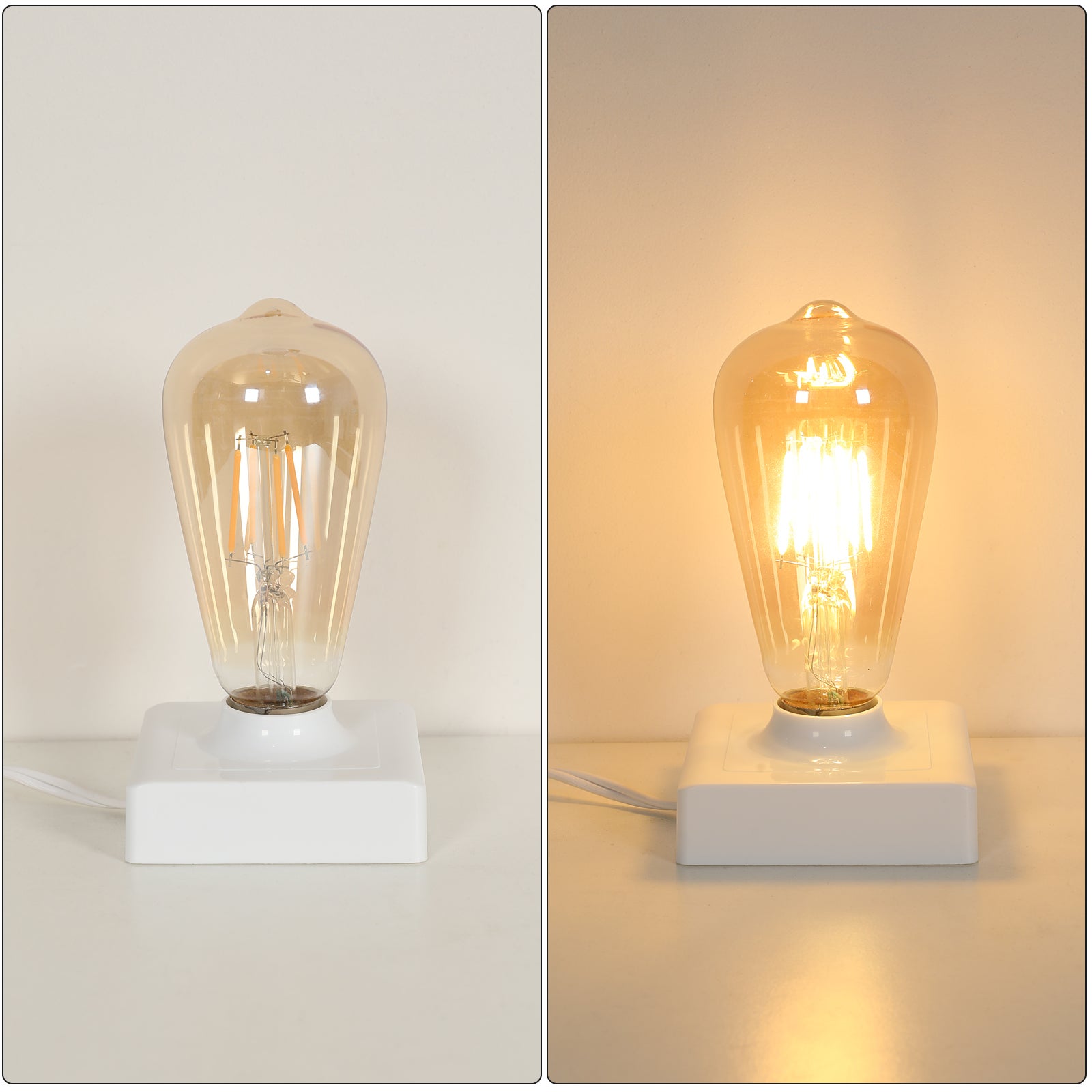 COMELY Ampoules LED Filament ST64 Ambre 4W E27, Lot de 6, Lumière Chaude 3000K, Ampoule Vintage Déco pour Suspension, Plafonnier et Lampe Intérieure - 8