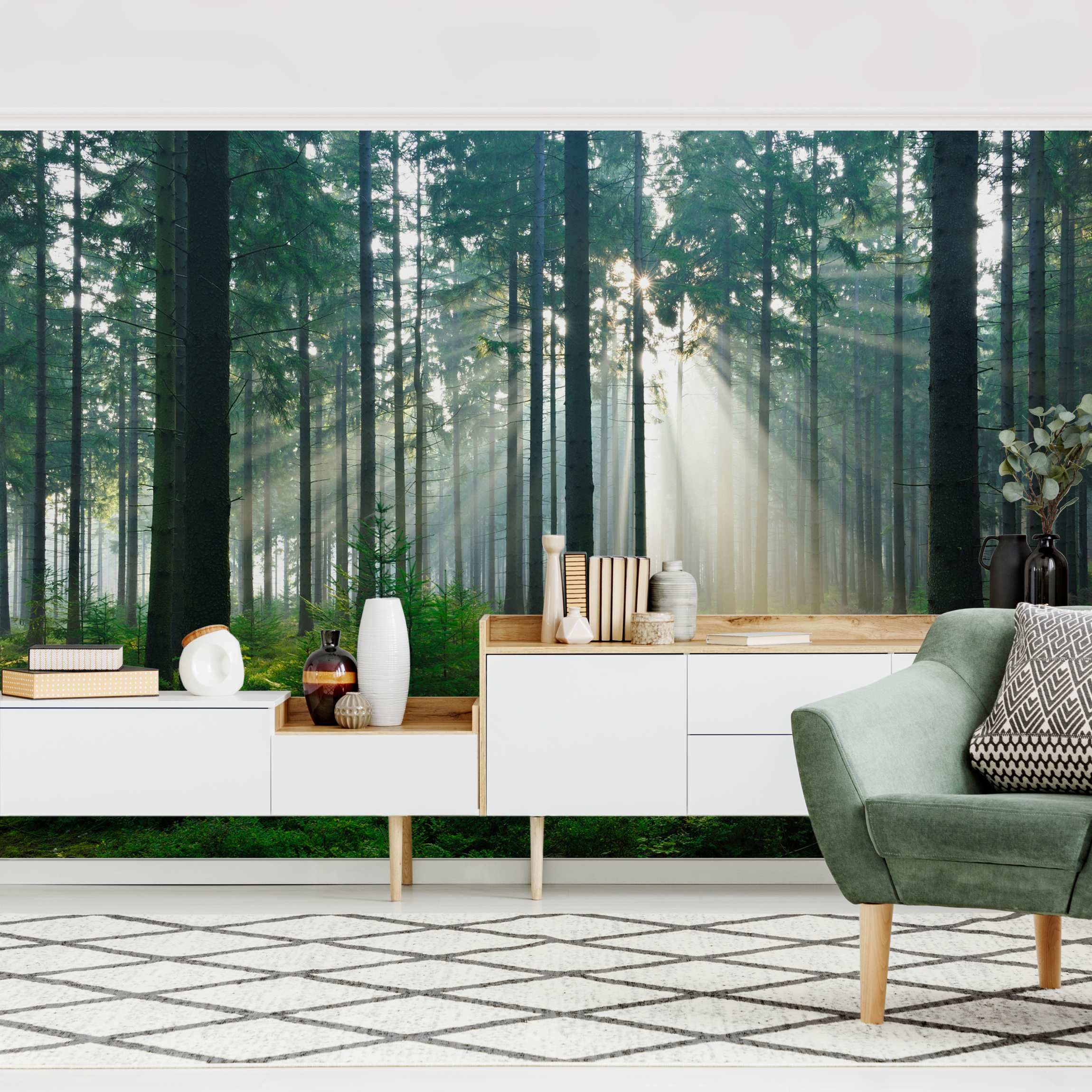 Papel pintado fotomural bosque naturaleza 39 - salón dormitorio cocina pasillo - tnt 336 x 225 cm premium