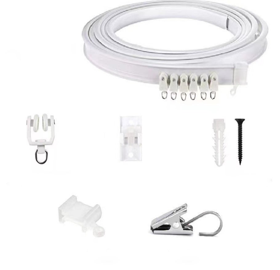 Rieles flexibles para cortinas de techo, rieles flexibles para cortinas, barras para cortinas,rieles curvos para cortinas de techo(200 cm) - ZAEWRY - 6