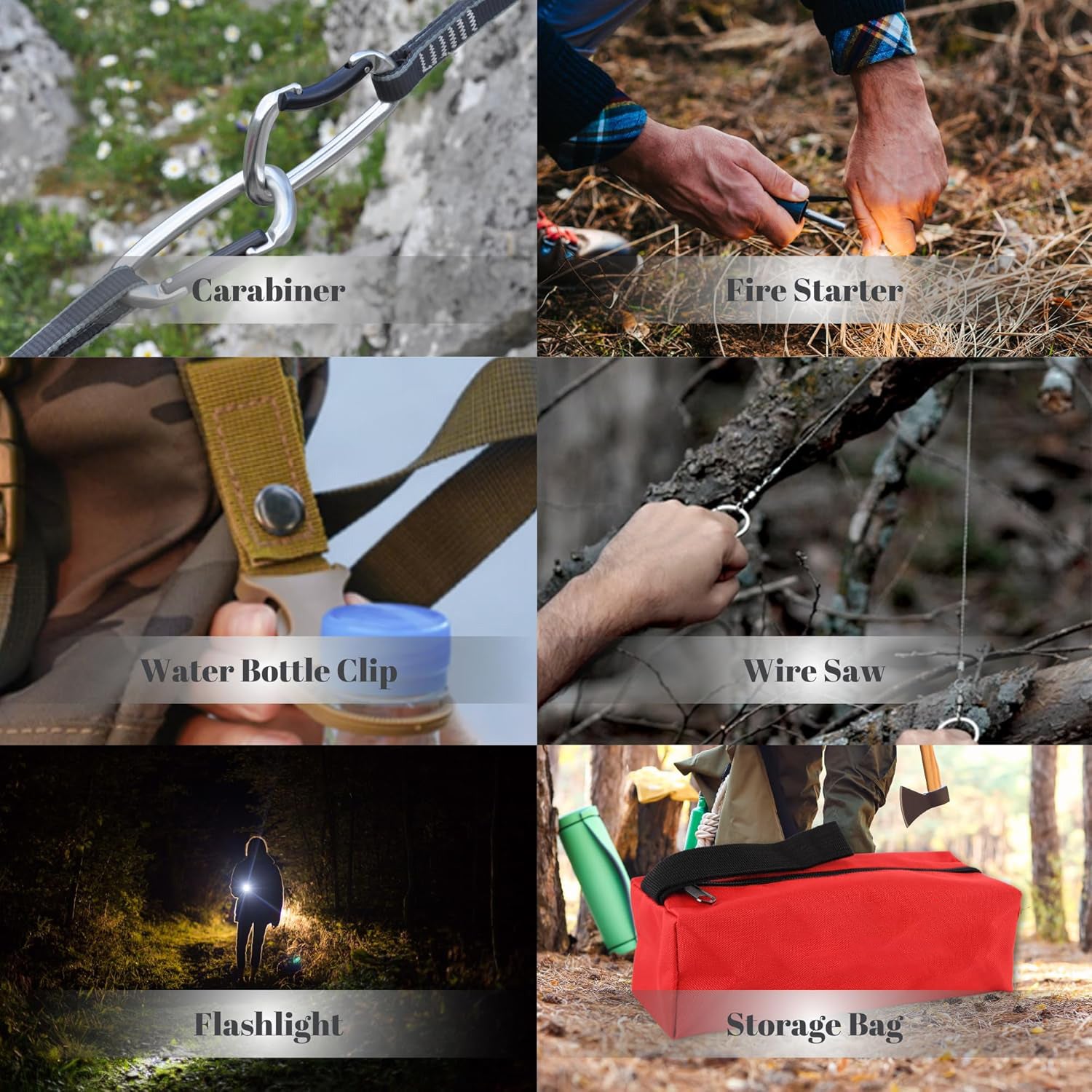 Świąteczny kalendarz adwentowy, zestaw survivalowy 24 w 1, narzędzia survivalowe, kalendarz adwentowy, odliczanie, świąteczny prezent-niespodzianka - 4