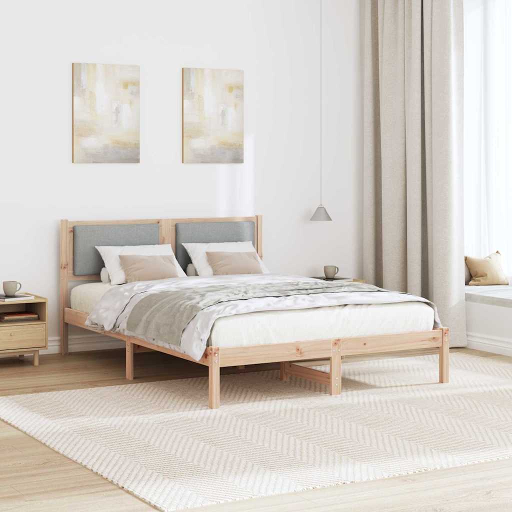 Cadre de lit gris clair 140 x 200 cm pin massif - 4