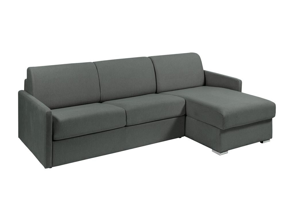Canapé d'angle convertible express et réversible en tissu gris