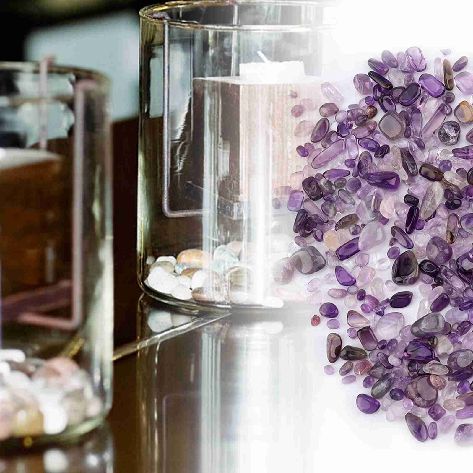 Pezzi di quarzo cristallino naturale frantumato (viola) - 4