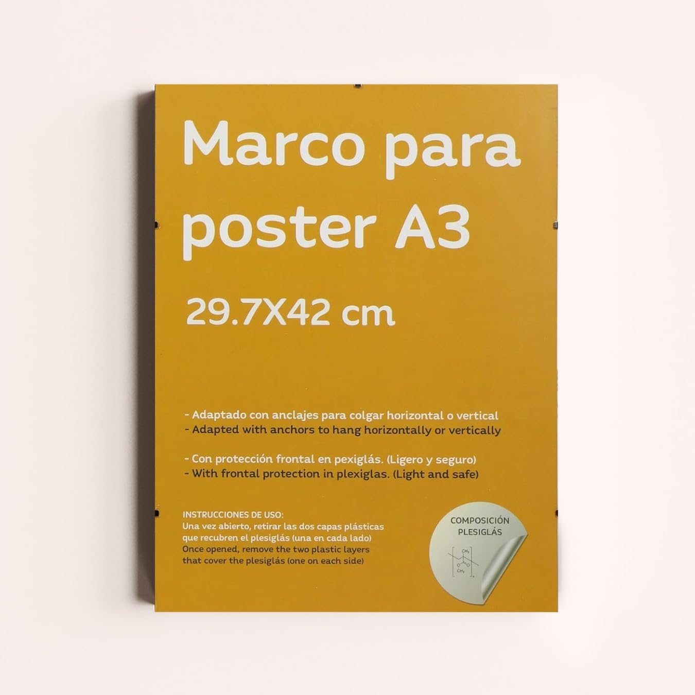 Nacnic Cadre à clip en verre acrylique transparent sans bord, protection et affichage de photographies, affiches, chambre ou bureau, A3 (29,7 x 42 cm) - 6