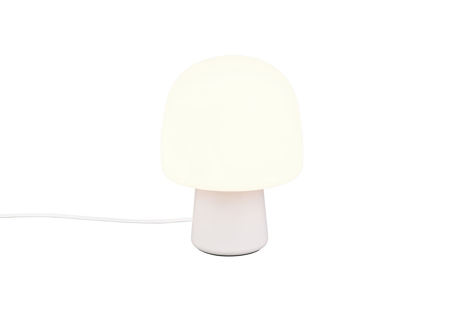 Lampa stołowa nowoczesna szara grzybek szklany biały klosz do salonu sypialni 1xE14 10W STEEN Trio