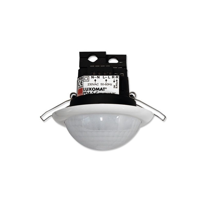 Détecteur De Présence Esclave LUXOMAT – 98mm Encastrable 230V – Faisceau 4x90°