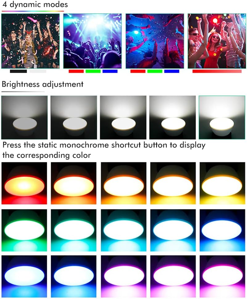 Ampoule LED RGB intelligente E14, 16 couleurs changeantes, 85-265 V, télécommande, luminosité 450 lm, avec synchronisation - 4