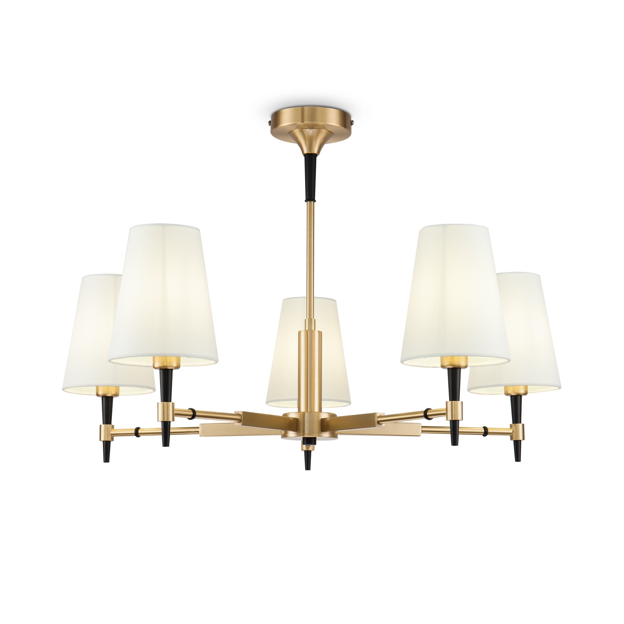 Lampa wisząca Zaragoza mosiężno-złota 5xE14x40W styl klasyczny wym: 50,5 x 78 x 78 cm tkanina Maytoni