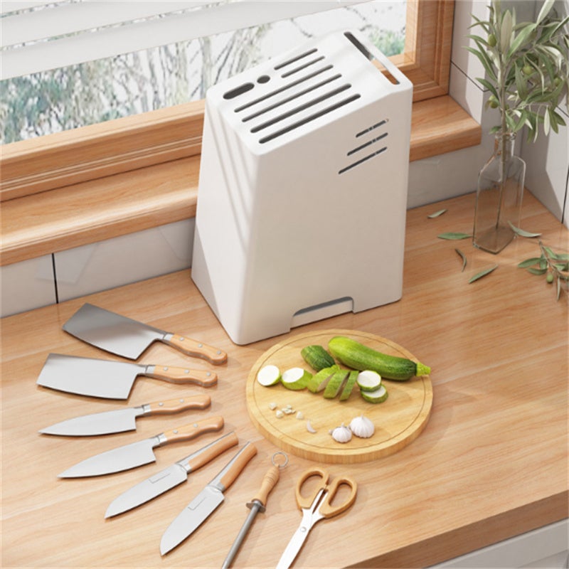 Organizador de cuchillos de cocina - Solución elegante y práctica - Portacuchillos inclinado de chapa negra 21*15*25,5cm - 5