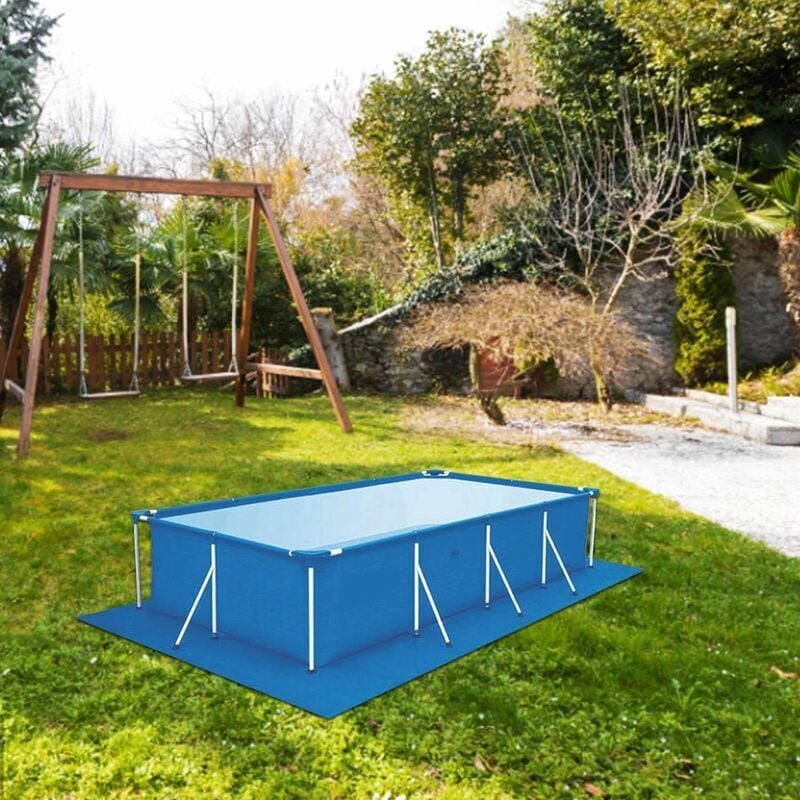Tappetino per piscina rettangolare, tappetino per piscina quadrato, tappetino per piscina rettangolare, copertura pieghevole per piscine con struttura - 2