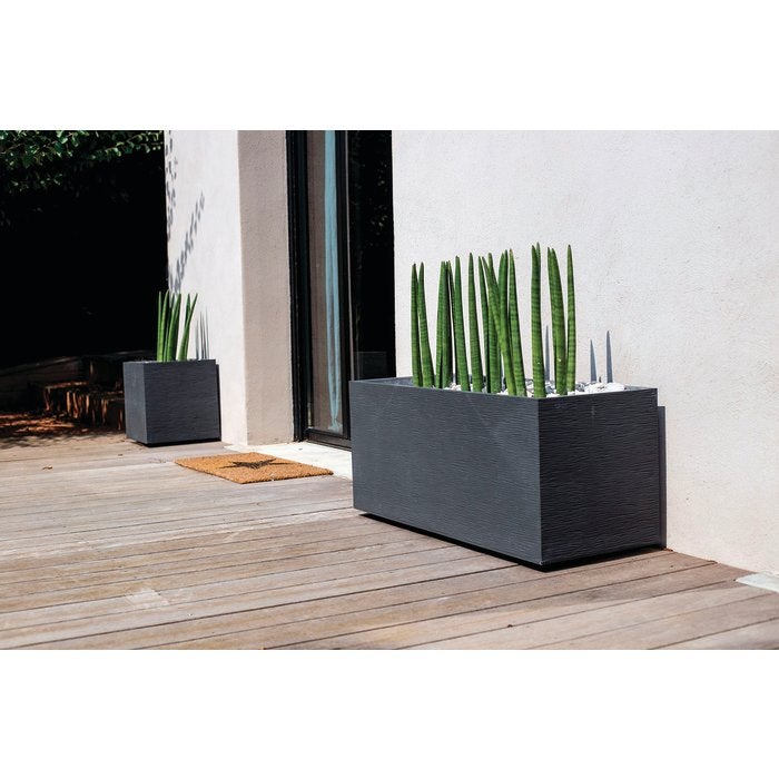Jardinière rectangulaire Graphit - 99,5 x 39,5 x 43,5 cm - 97 L - Gris anthracite - Eda - 2