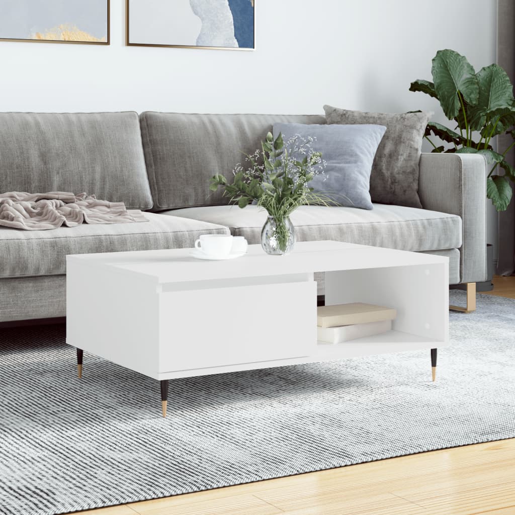Stolik kawowy, biały, 90x60x35 cm, materiał drewnopochodny vidaXL