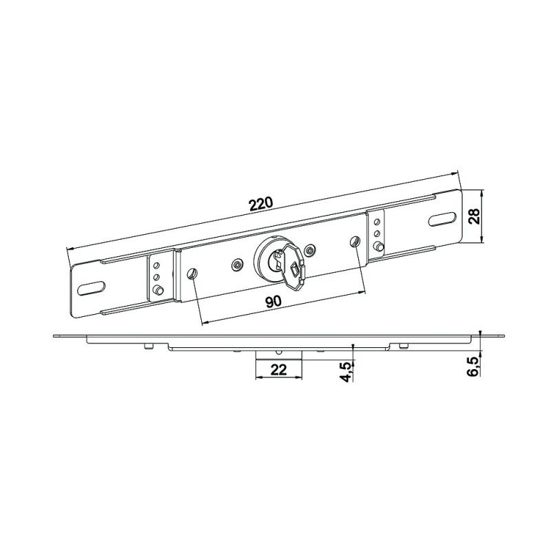 Serrure à clés pour lame finale ou intermédiaire, acier finition blanc - 2