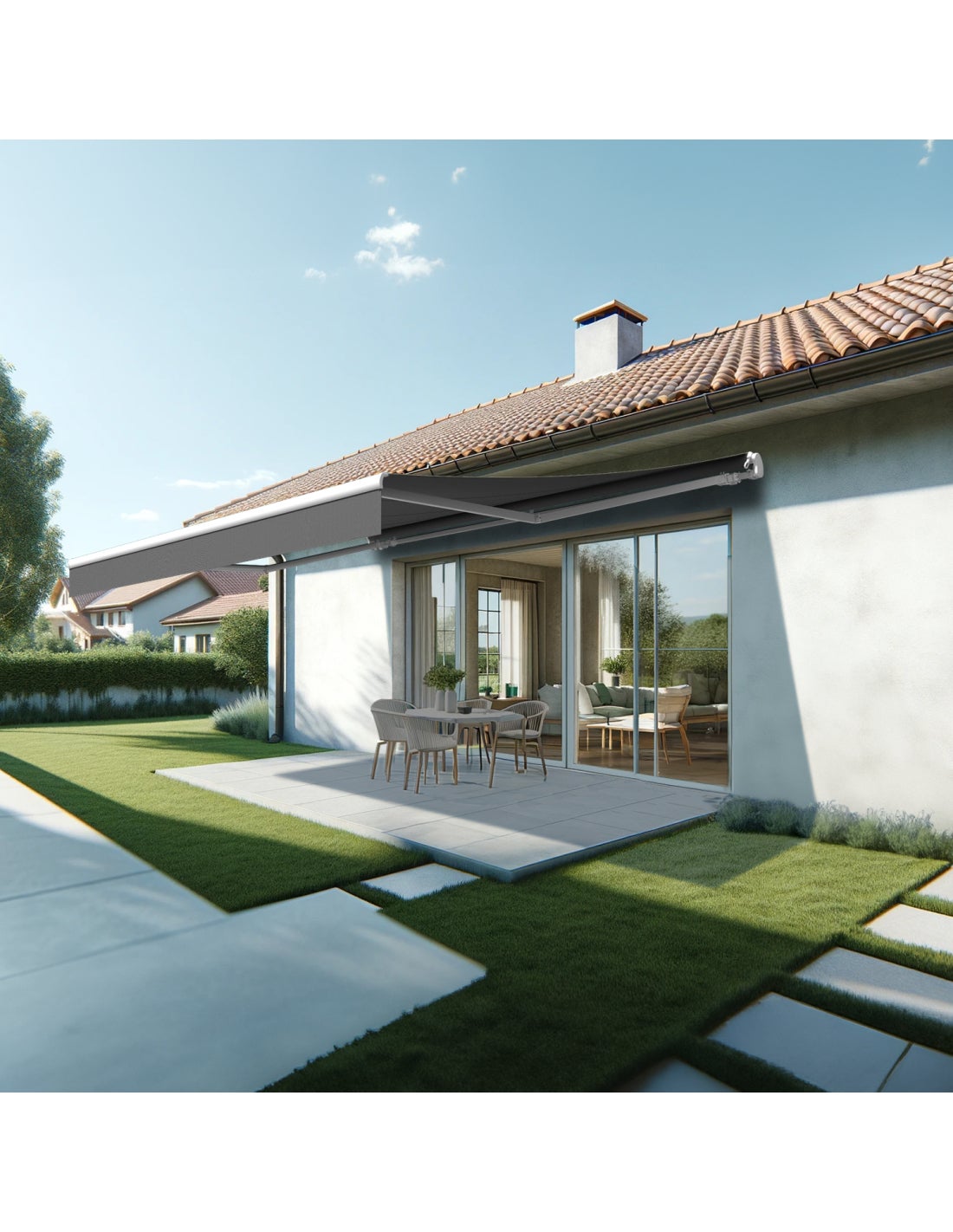 Store banne araza motorisé coffre intégral 5X3 m Klikstrom