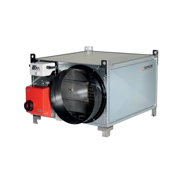 SOVELOR Générateur d'Air Chaud FARM190SB de 185,5 kW sans Brûleur, Combustion Indirecte, Débit de 12000 m3 par Heure, Acier Galvanisé, Garantie 2 ans