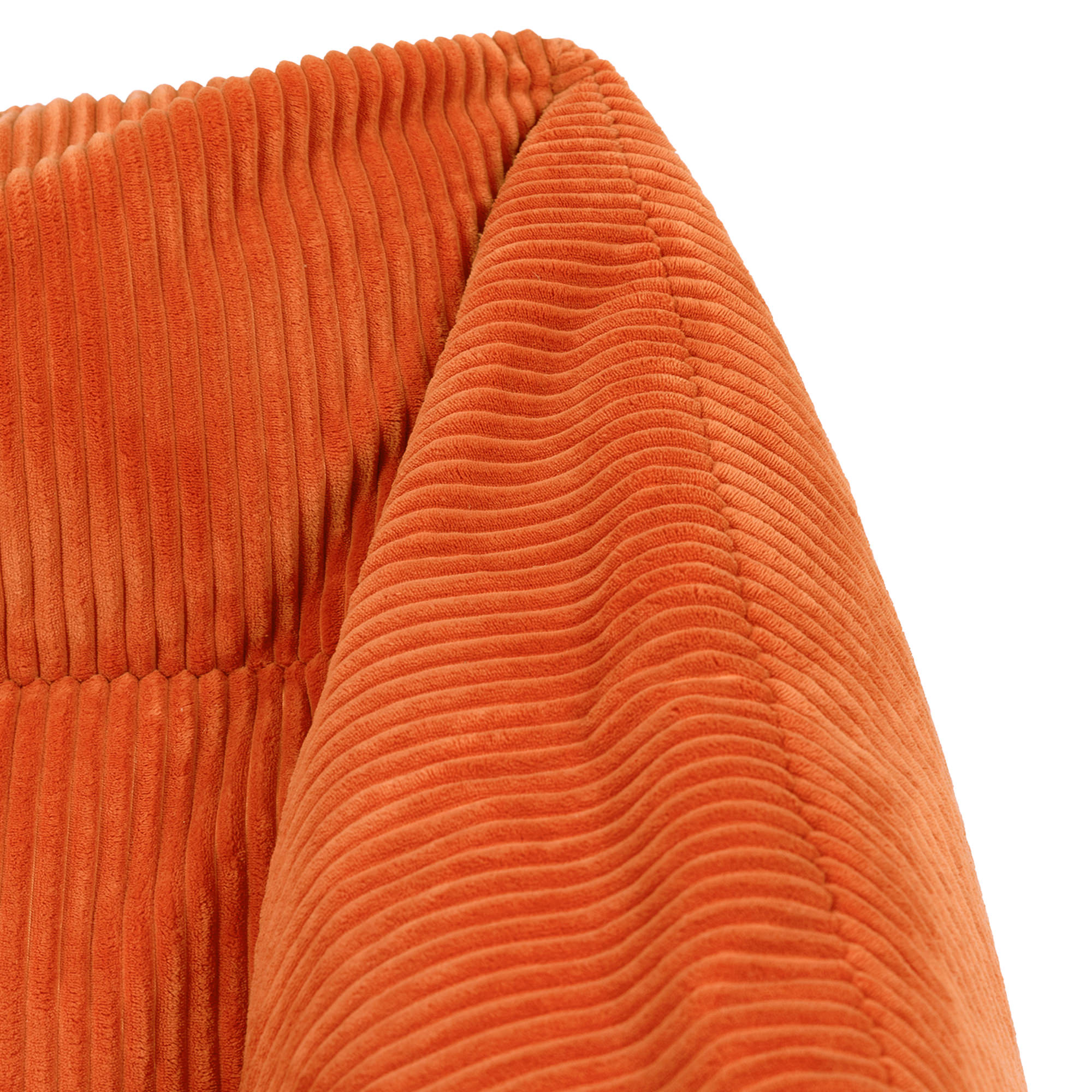 Pouf fauteuil salon avec repose-pied carré Icon velours côtelé orange 97x84cm Oeko-Tex® - 6
