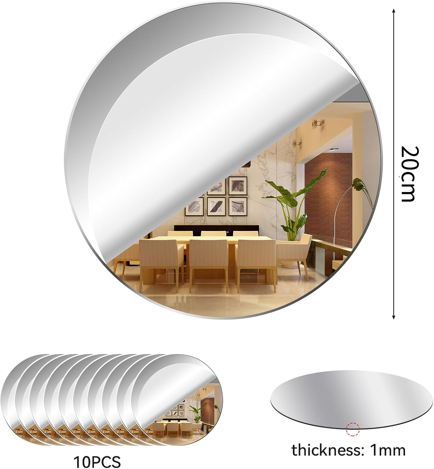 26 pezzi/set adesivi per specchio da parete in acrilico a pois, camera da letto, cucina, bagno – acquista a prezzi convenienti sul marketplace