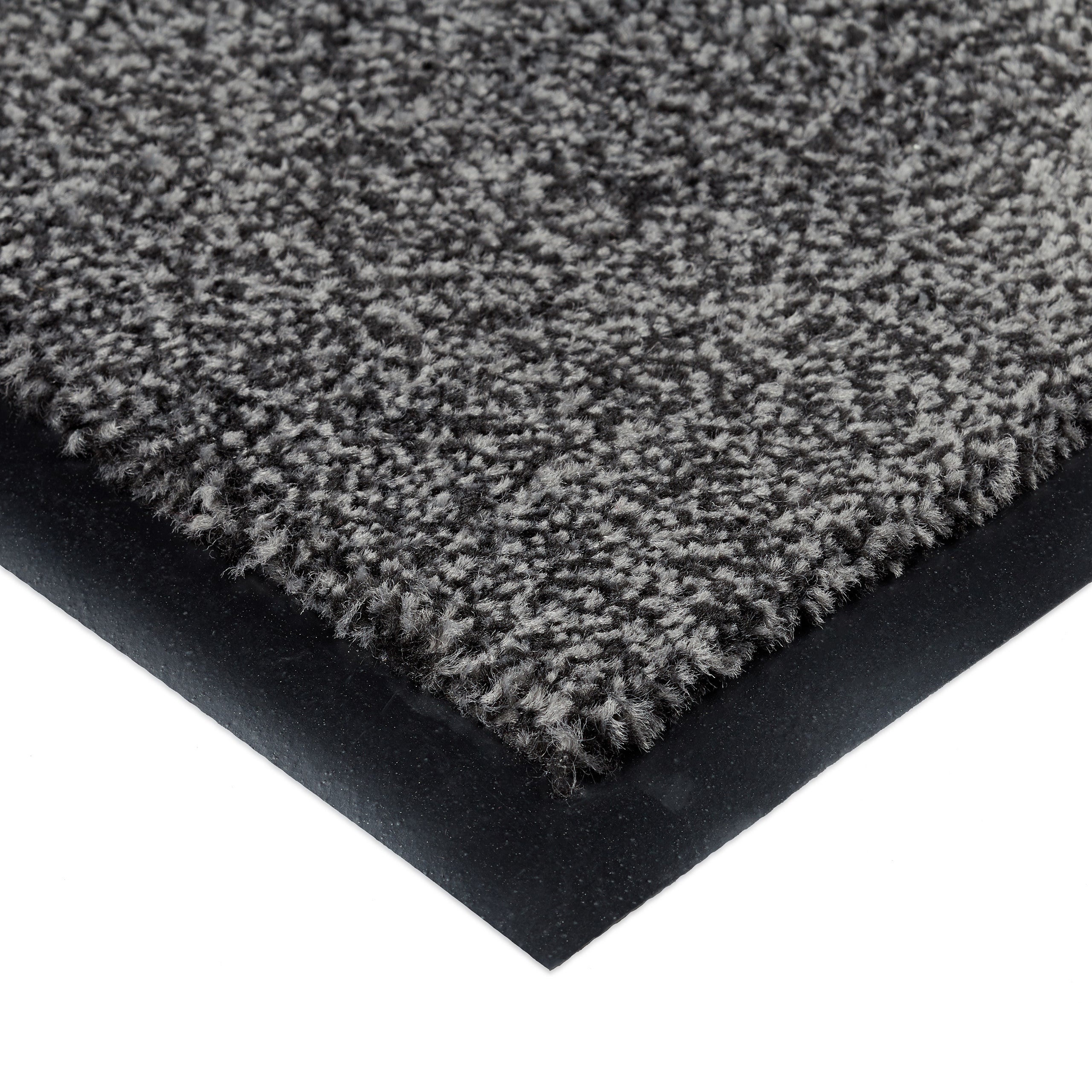 Paillasson gris chiné tapis d’entrée couloir intérieur extra plat mince 90 x 120 cm, noir-gris, Relaxdays - 7