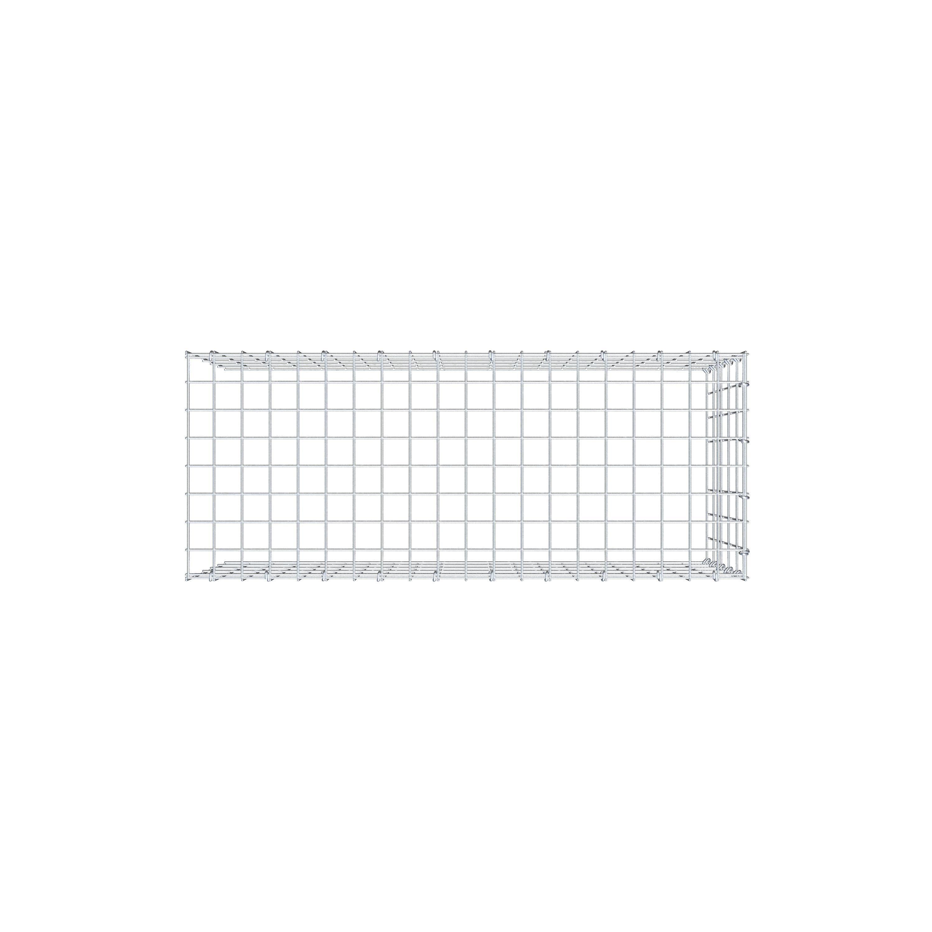 Gabiona - Gabbione per estensione e sovrapposizione, 100x50x40cm (LxHxP), maglia 5 x 10cm, senza griglia frontale o inferiore - 9