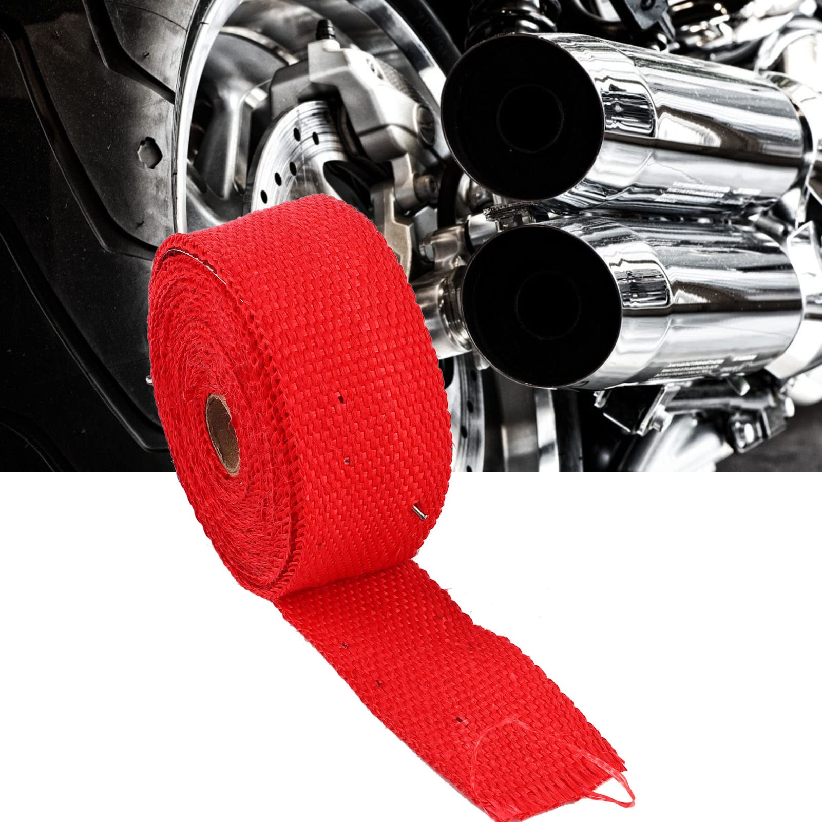 Outbit Bande Thermique Échappement 5m - Ruban Isolant Résistant 800°C Avec Attaches Inox Pour Voiture & Moto