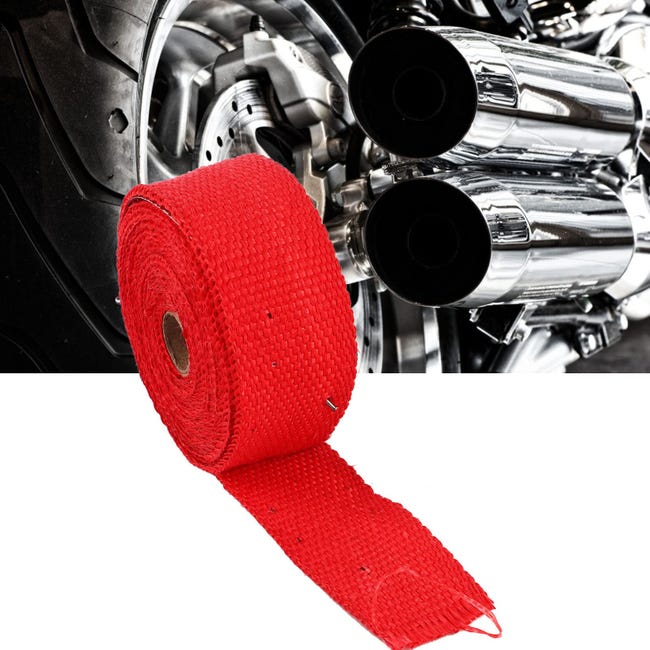 Outbit Bande Thermique Échappement 5m - Ruban Isolant Résistant 800°C Avec Attaches Inox Pour Voiture & Moto