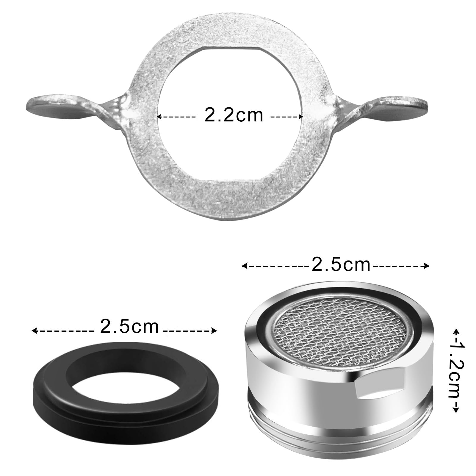 2 Pezzi Rompigetto Girevole 360° Per Rubinetti - Aeratore Risparmio Idrico, 2 Modalità, Filettatura M22/M24, Argento - Foto 12