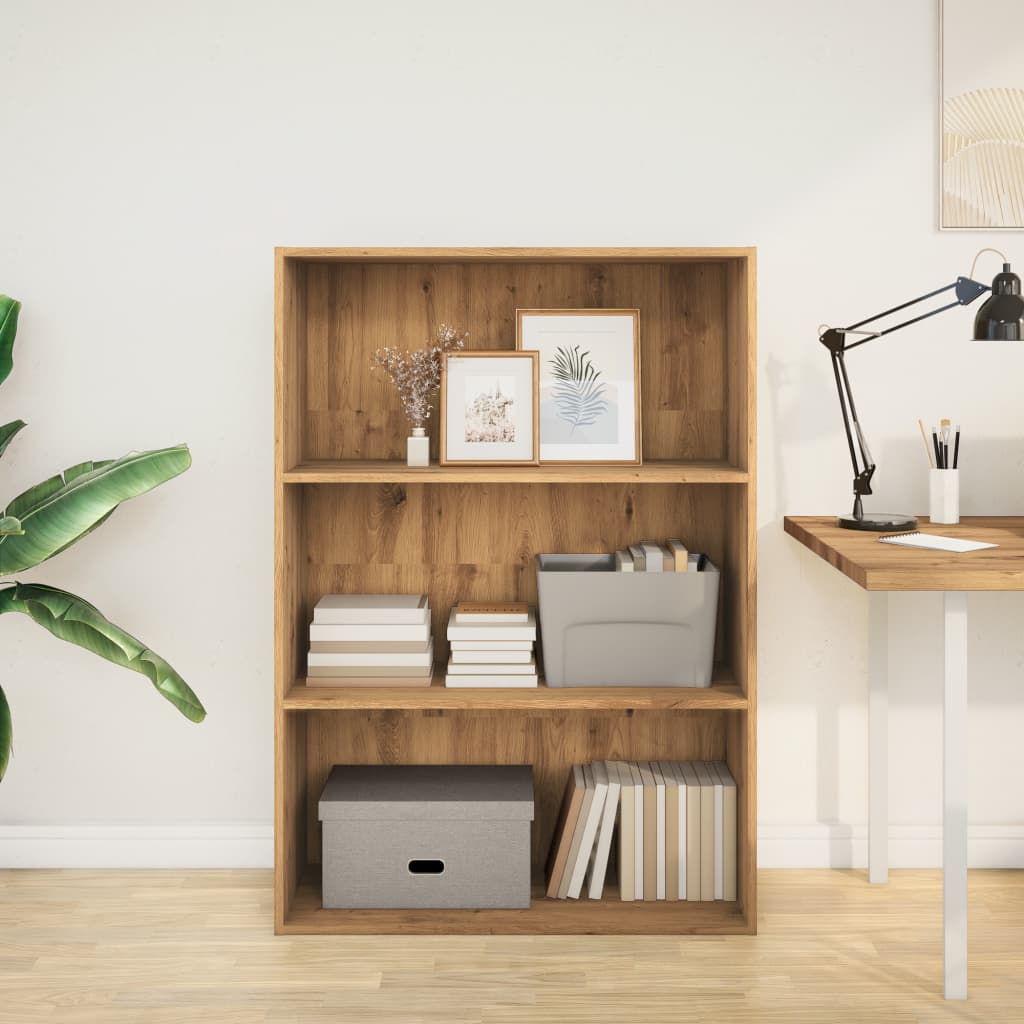 Bibliothèque | Armoire de livres | Meuble de Rangement chêne artisanal 80x30x114 cm bois d'ingénierie CFW826561 - 3