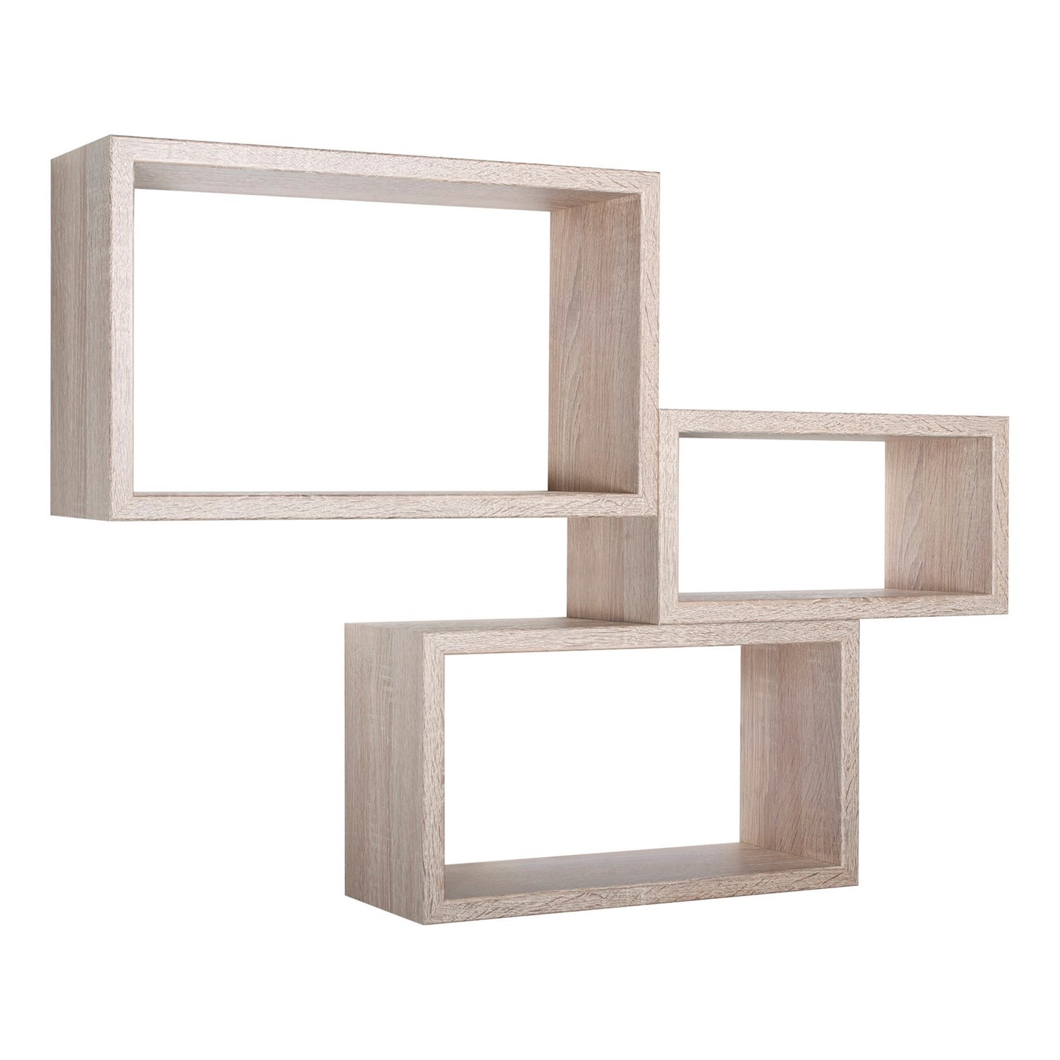 Ensemble de 3 étagères murales, bibliothèque flottante, étagère murale, chêne Sagerau, 45 x 27 x 15,5 cm, 40 x 22 x 15,5 cm et 35 x 17 x 15,5 cm - 5