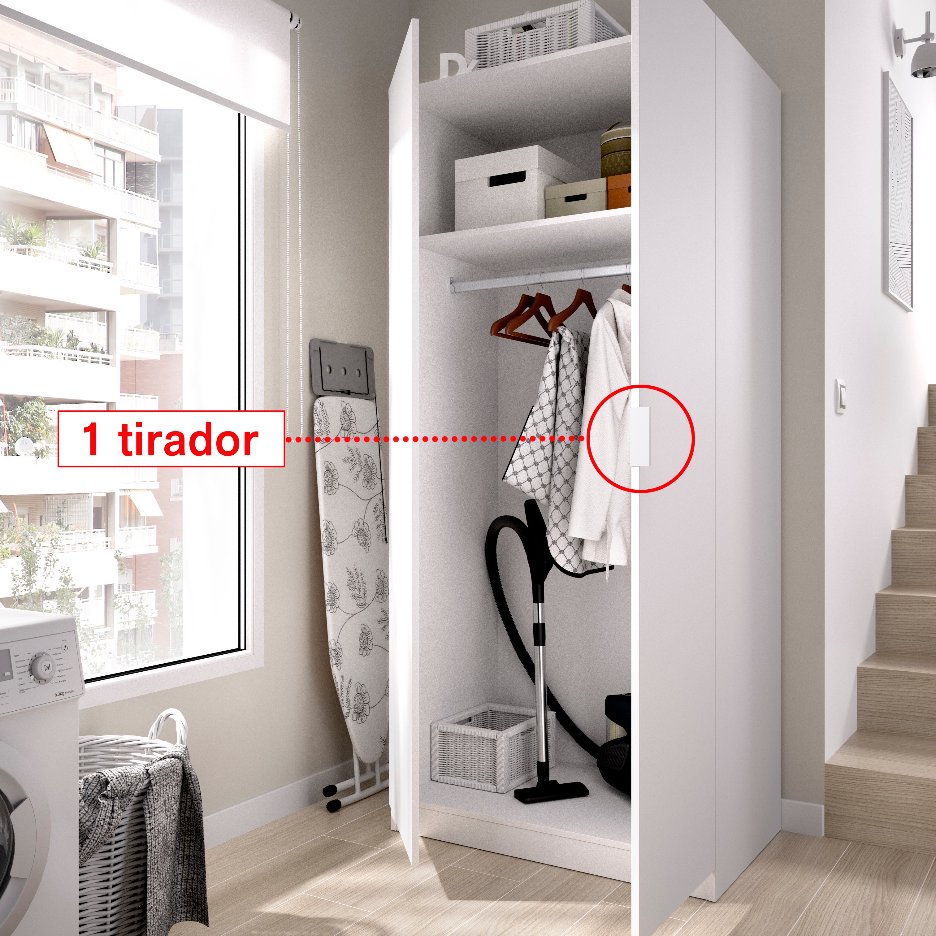 ESSEN Armario 2 puertas 80 blanco - 6