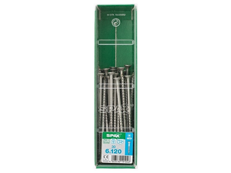Lot de 30 vis inox tęte fraisée torx SPAX, Diam.6 mm x L.120 mm - 2