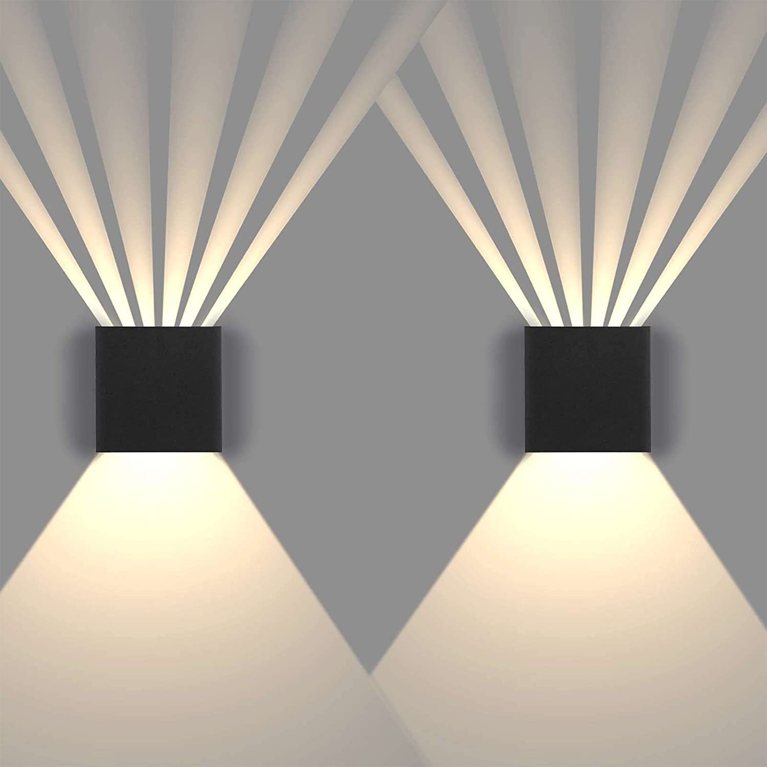 Nowoczesna lampa ścienna LED, aluminiowa lampa ścienna 3000K ciepła biel, wodoodporna IP65 zewnętrzna lampa ścienna do sypialni, korytarza, salonu