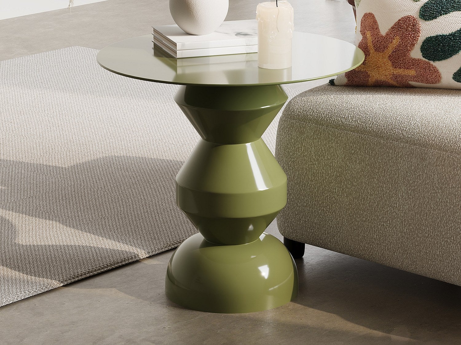 Stolik dostawiany z metalu - Zielony - SUPITA