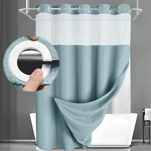 Rideau De Douche Trump Mar-a-Lago Kassatex – Bleu Ciel, Gaufré, NEUF