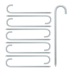 Picchetti Per Tenda In Acciaio Deiwo Per Terreni Duri - Set Da 5, 23 Cm, Diametro 6mm, Con Testa Chiodata E Punta Affilata, Zincati