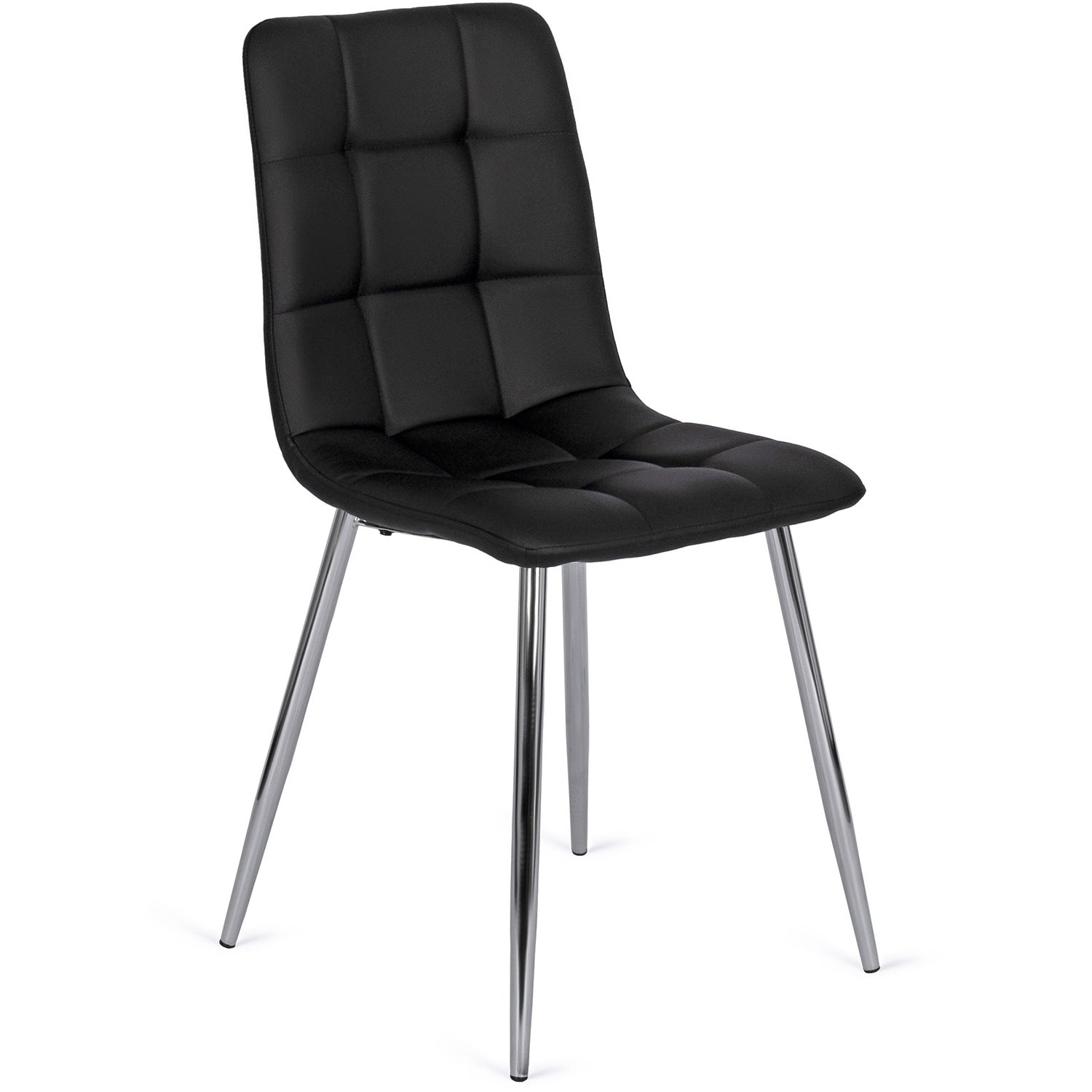 Krzesło Tapicerowane Pikowane Kuchenne Do Jadalni Salonu Czarne ENZO