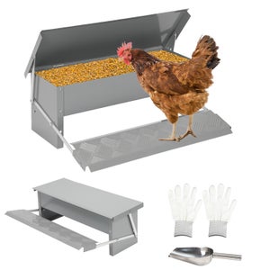 Kit Mangiatoia E Abbeveratoio Per Polli - Mangiatoia 18 Kg E Abbeveratoio 21 Lt In Lamiera, Made In Italy