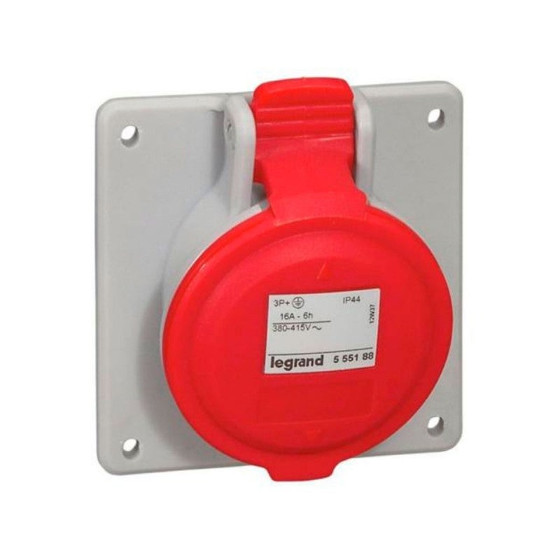 Legrand Bticino Base In Gomma 2P+T 16A IP44 - Presa Schuko Industriale, 230V, Colore Nero - 4