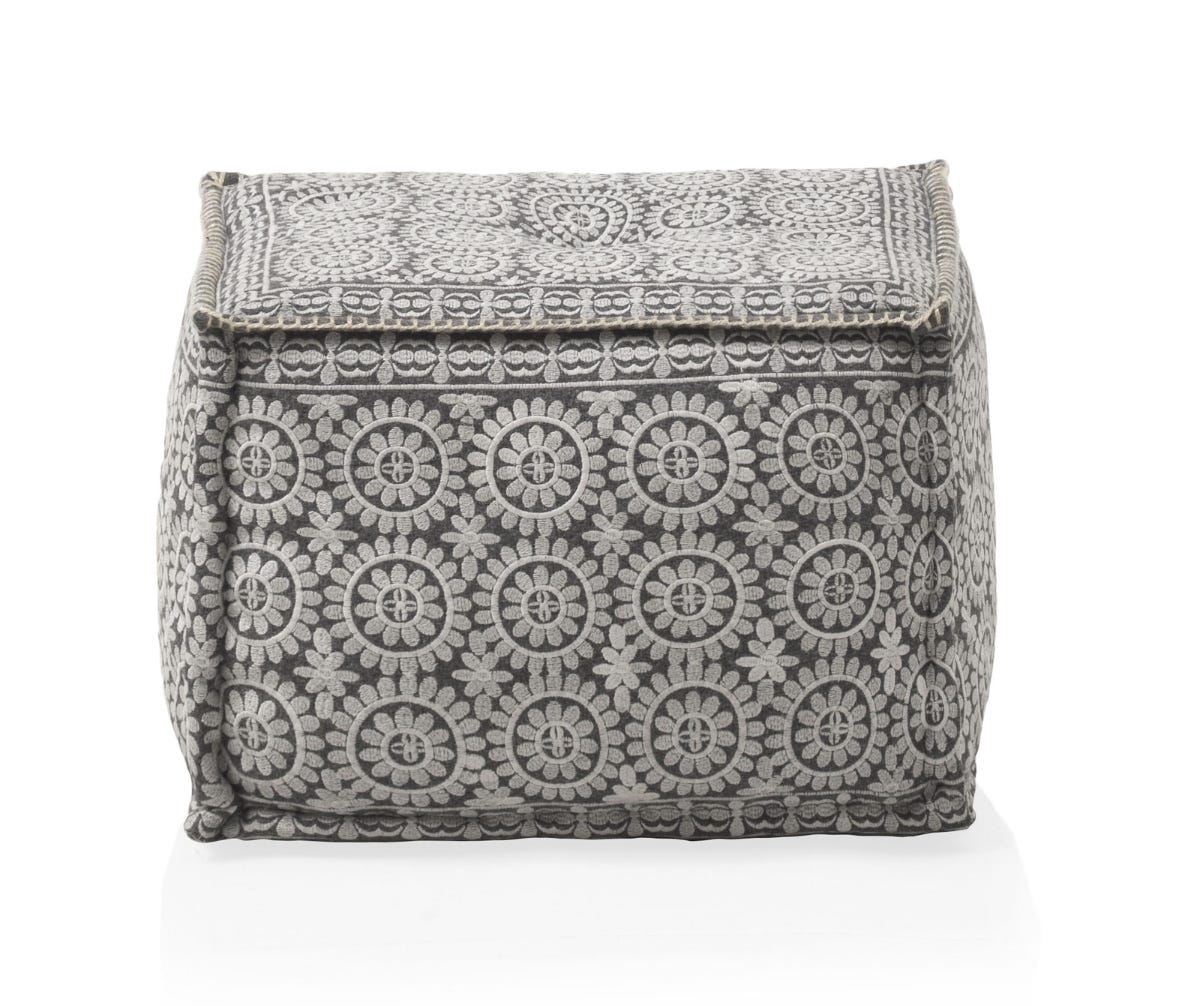 Puf rectangular textil color gris | Leroy Merlin
