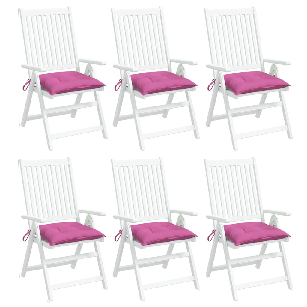 Cojines para silla 6 piezas rosa 50x50x7 cm tela oxford - 3