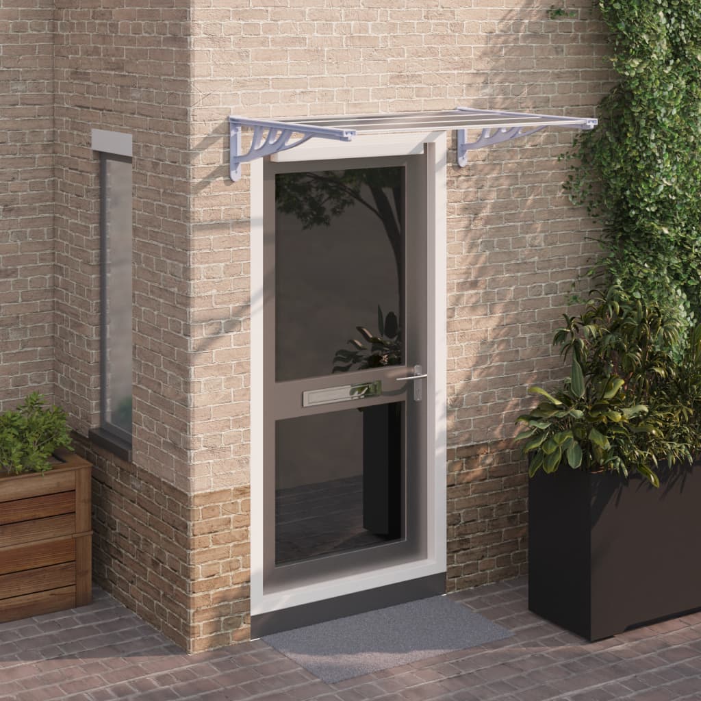 Maison exclusive - marquesina puerta policarbonato gris y transparente 122x90 cm