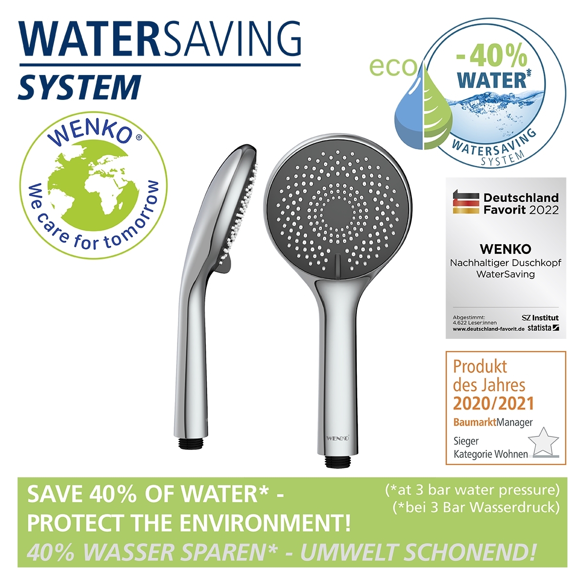 Pomme De Douche Watersaving Gris - 2